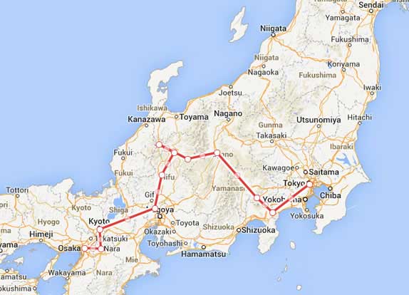 Map of Sakura Tour